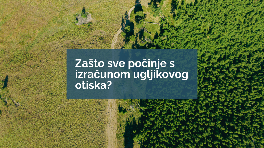 Zračni pogled na granicu šume i livade, simbolički prikaz prijelaza prema održivosti